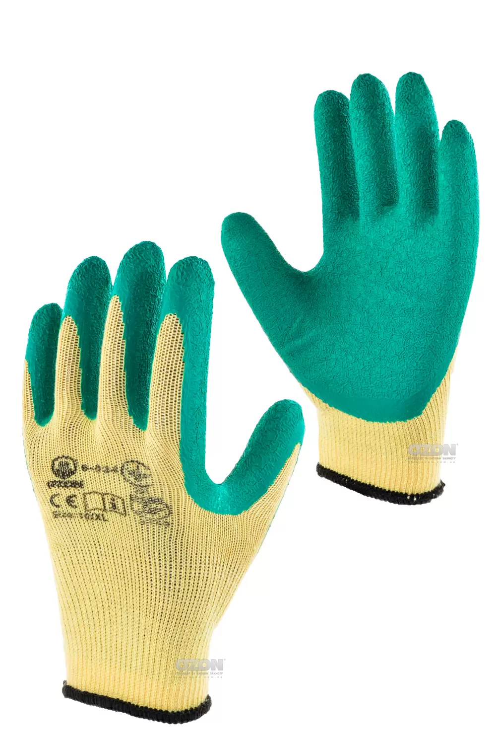 12 пар рукавички п/к з покриттям зі спіненого латексу 6-034 - Фото 1