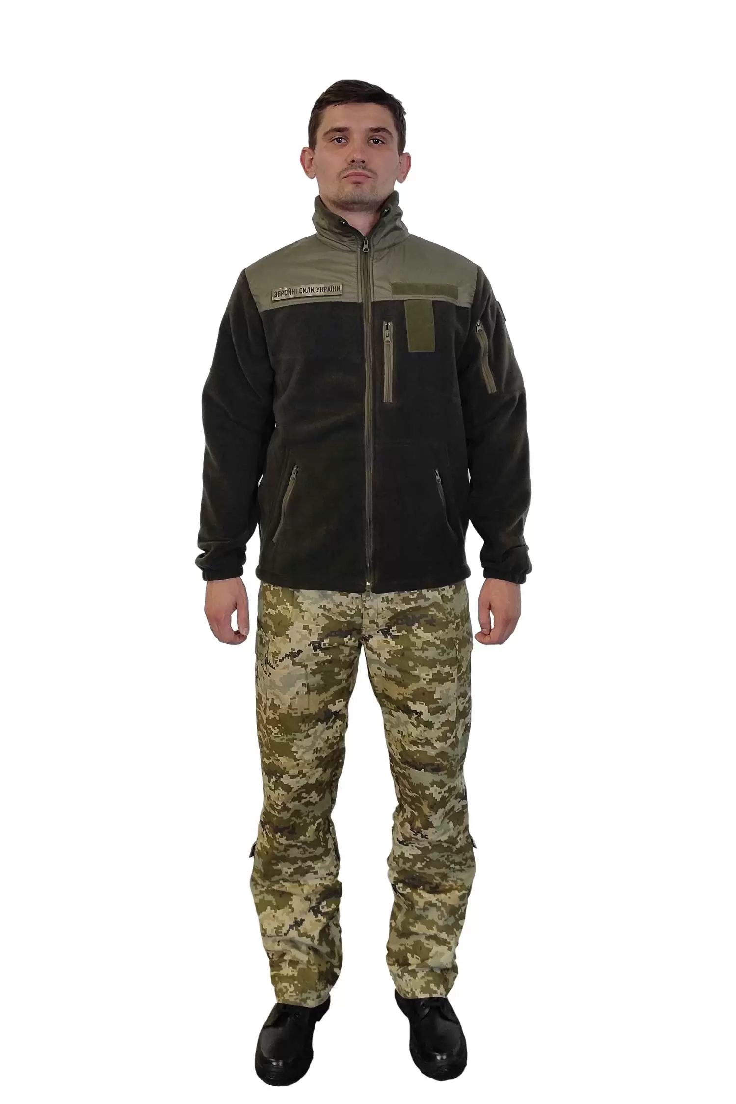 Куртка (кофта) флісова, HF, колір олива   - Фото 1
