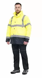 Светоотражающая контрастная дорожная куртка Portwest S471 Traffic Contrast 4 в 1, желтый/темно-синий