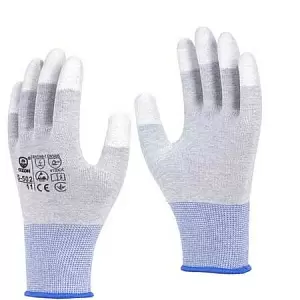 Антистатические перчатки OZON 5-502 с покрытием кончиков пальцев, серые