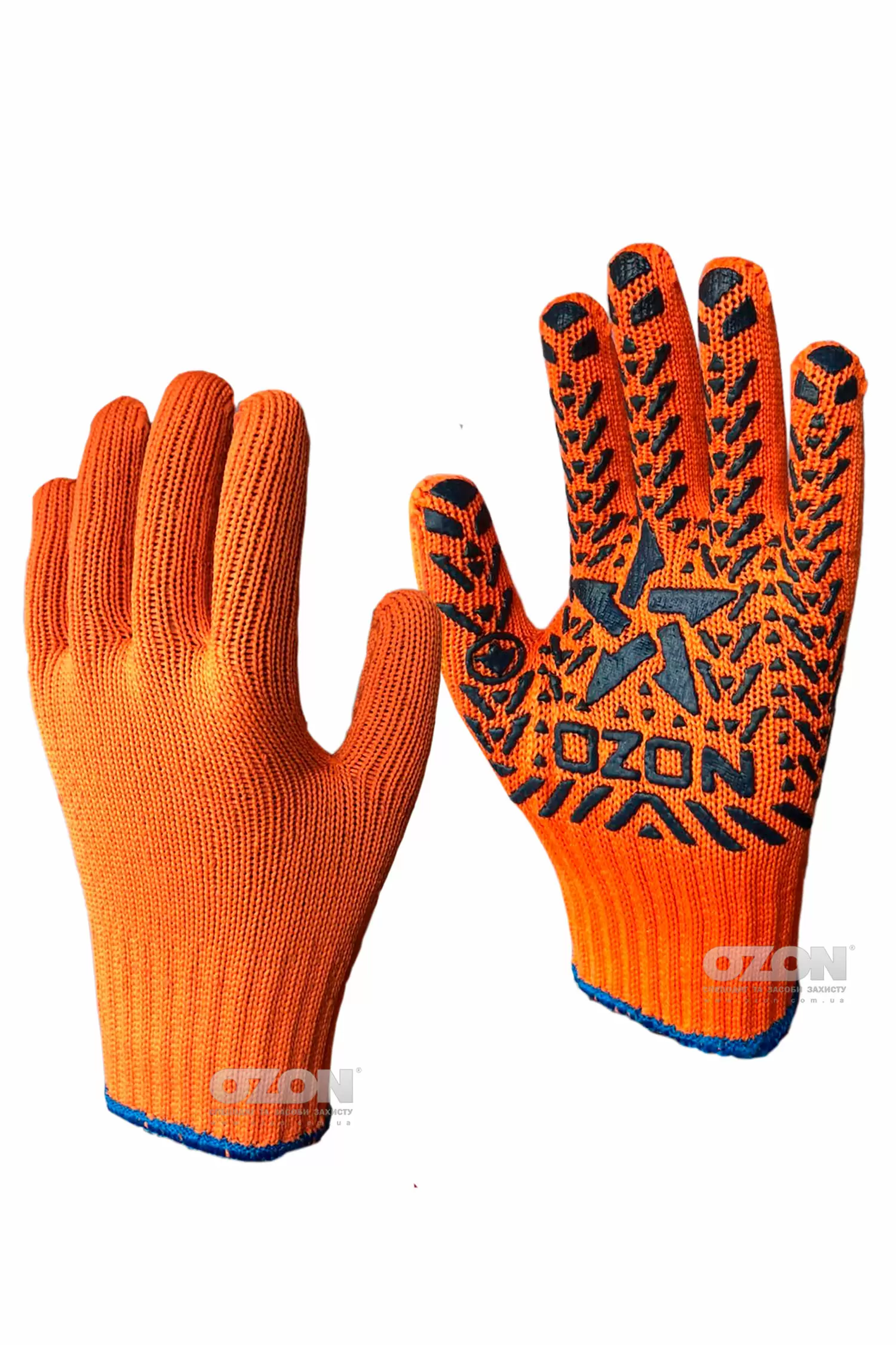 12 пар рукавички трикотажні OZON Посилені, з ПВХ крапкою 5-032 - Фото 1
