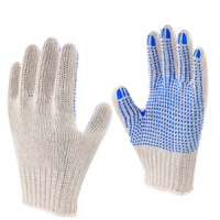 Трикотажные перчатки ПРЕМИУМ 100% х/б с пвх точкой