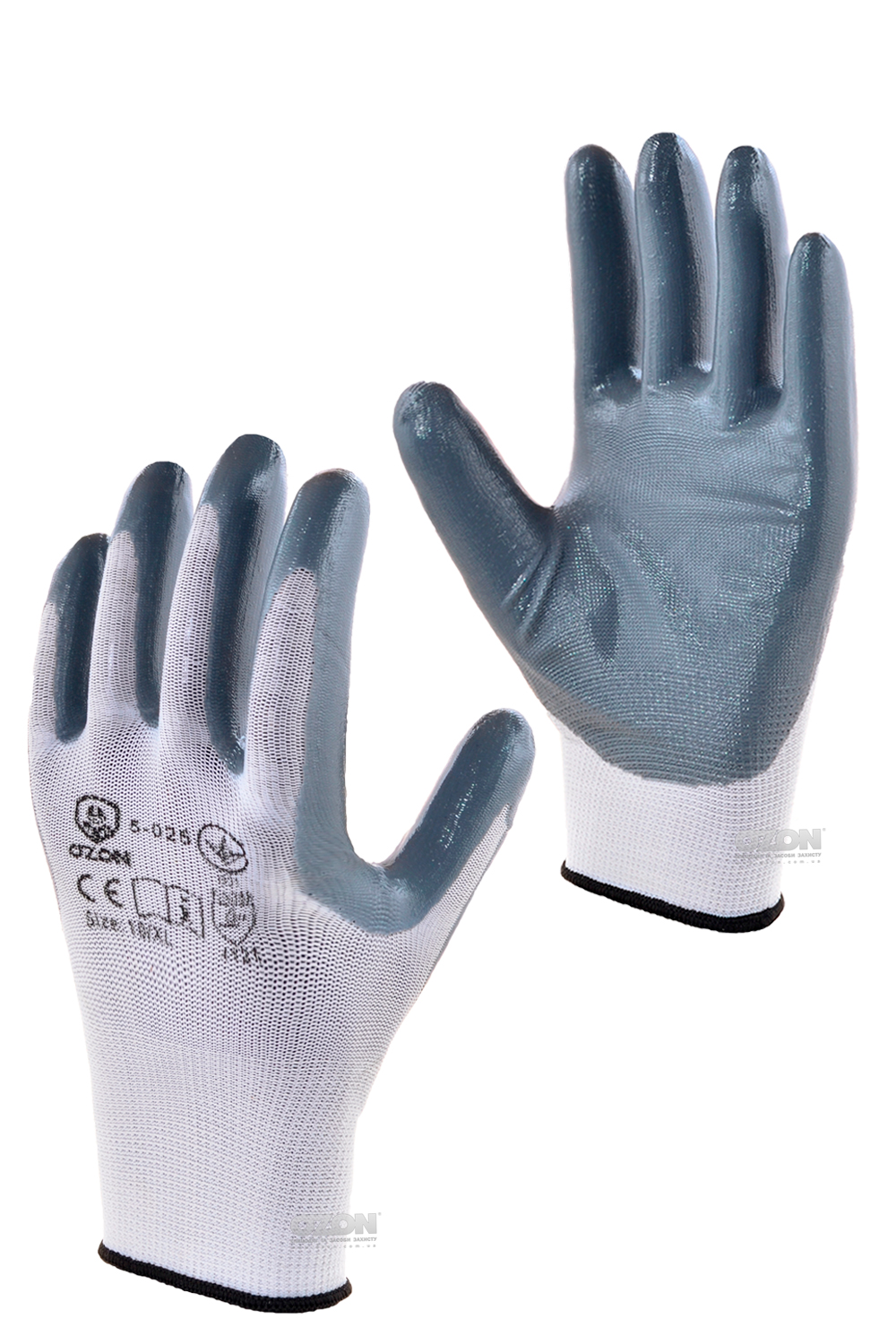 12 пар рукавички П/Е з нітриловим покриттям 5-025 - Фото 1