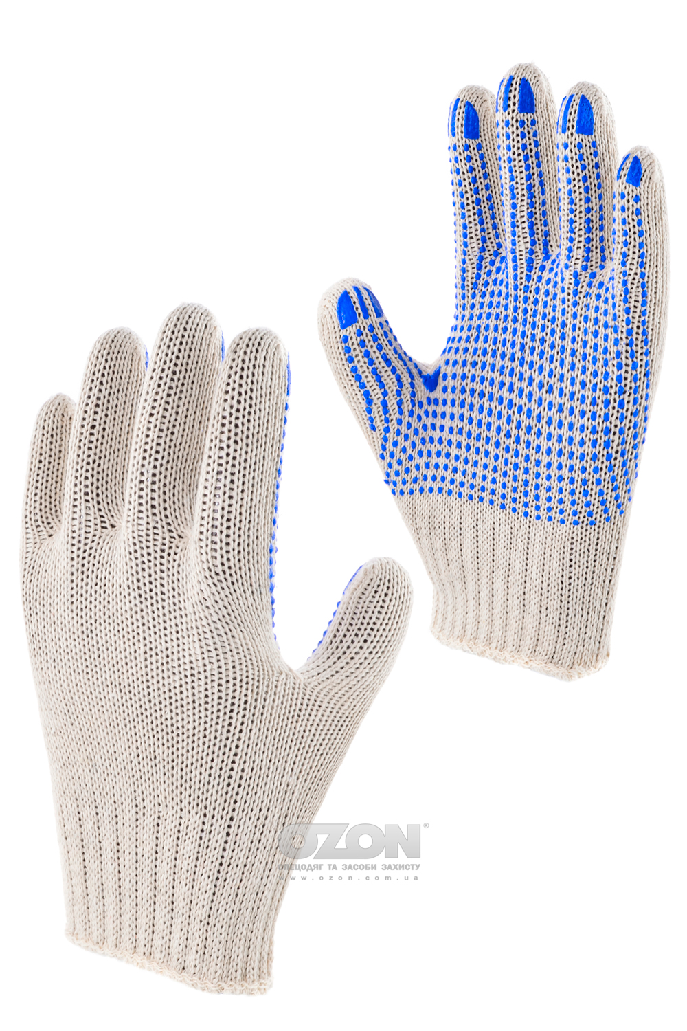 Трикотажные перчатки ПРЕМИУМ 100% х/б с пвх точкой - Фото 1