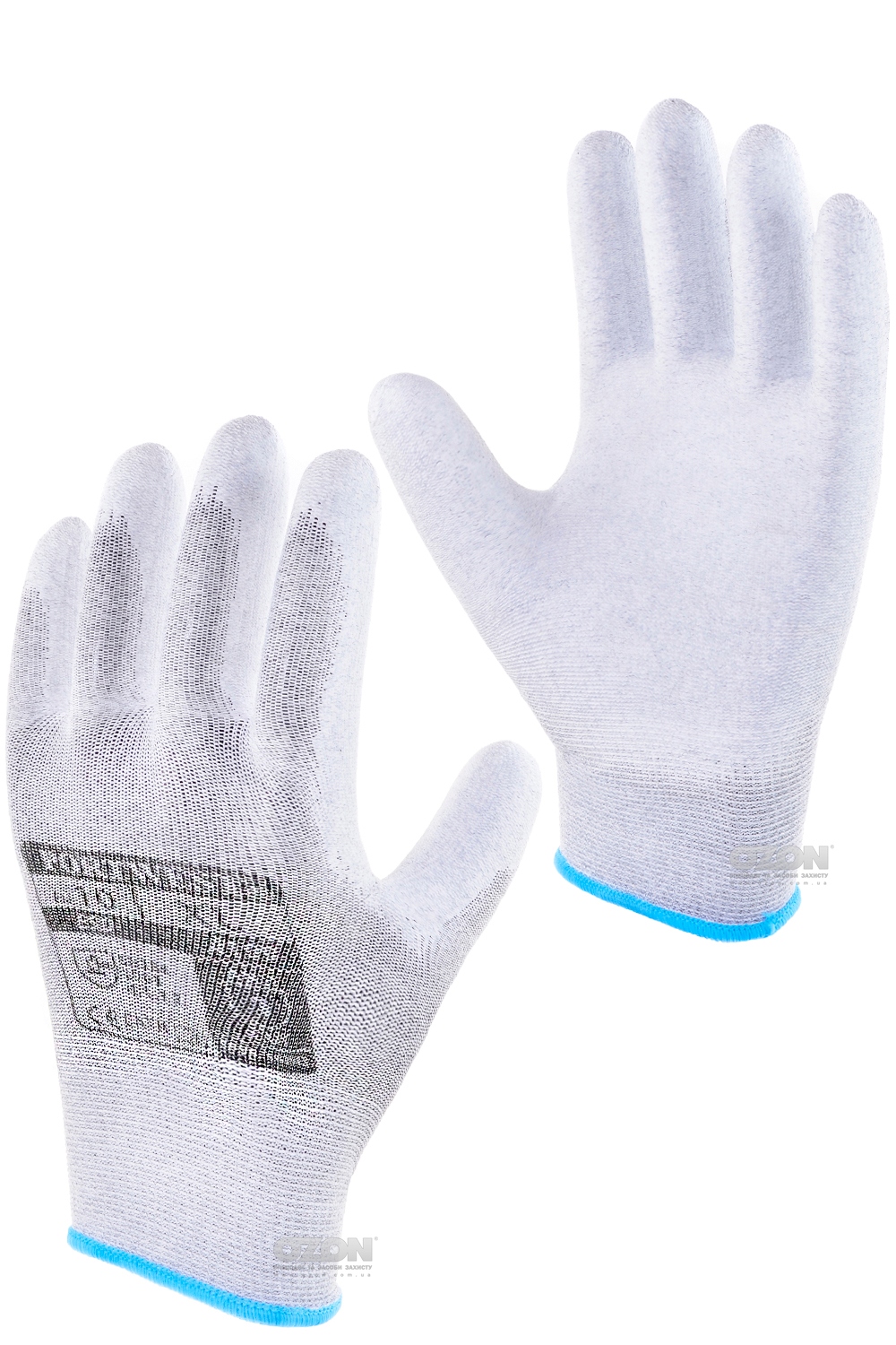 Антистатические перчатки Portwest А199 с ПУ покрытием на пальцах и ладонях, серые - Фото 1