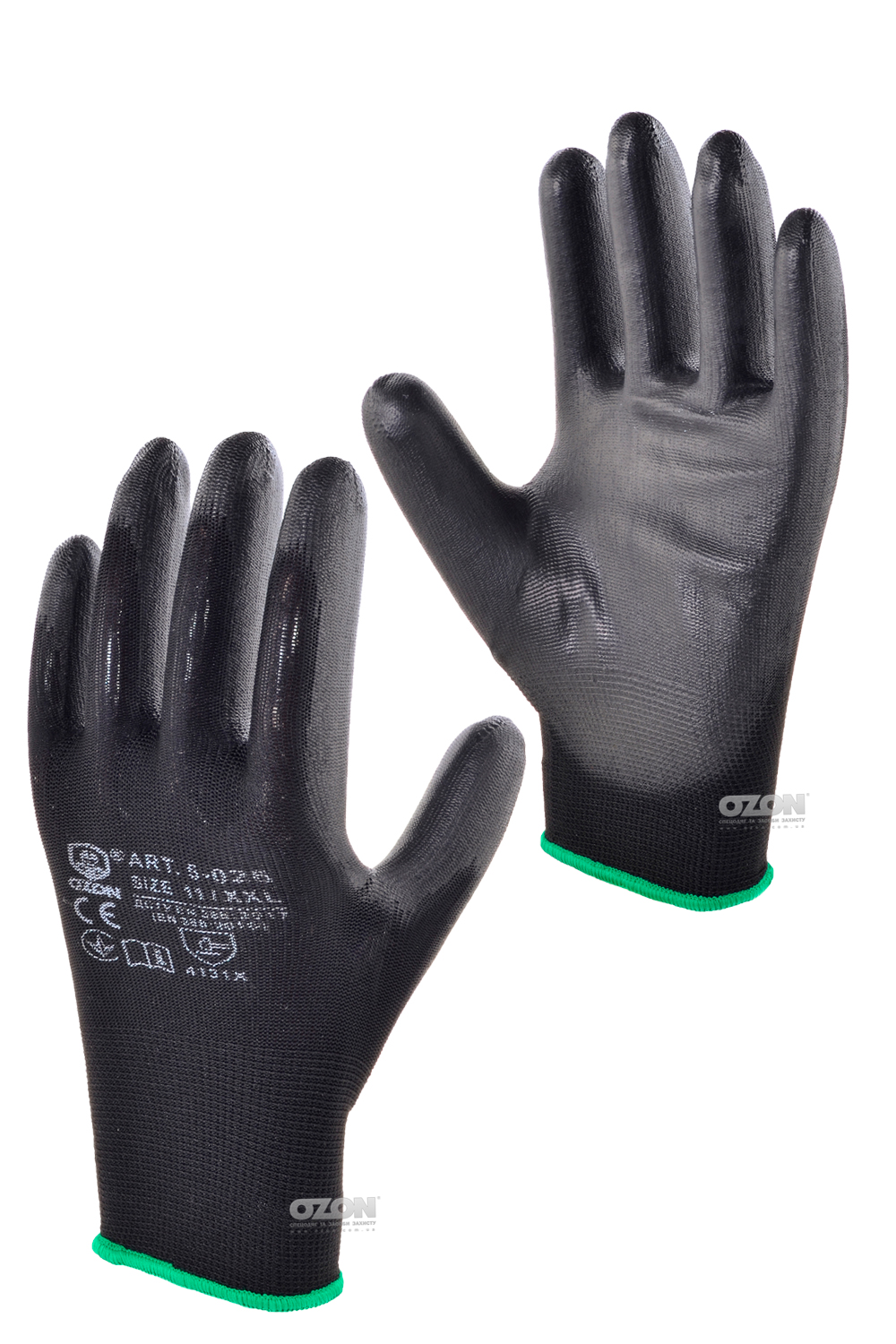 12 пар рукавички П/Е з поліуретановим покриттям 5-026 - Фото 1