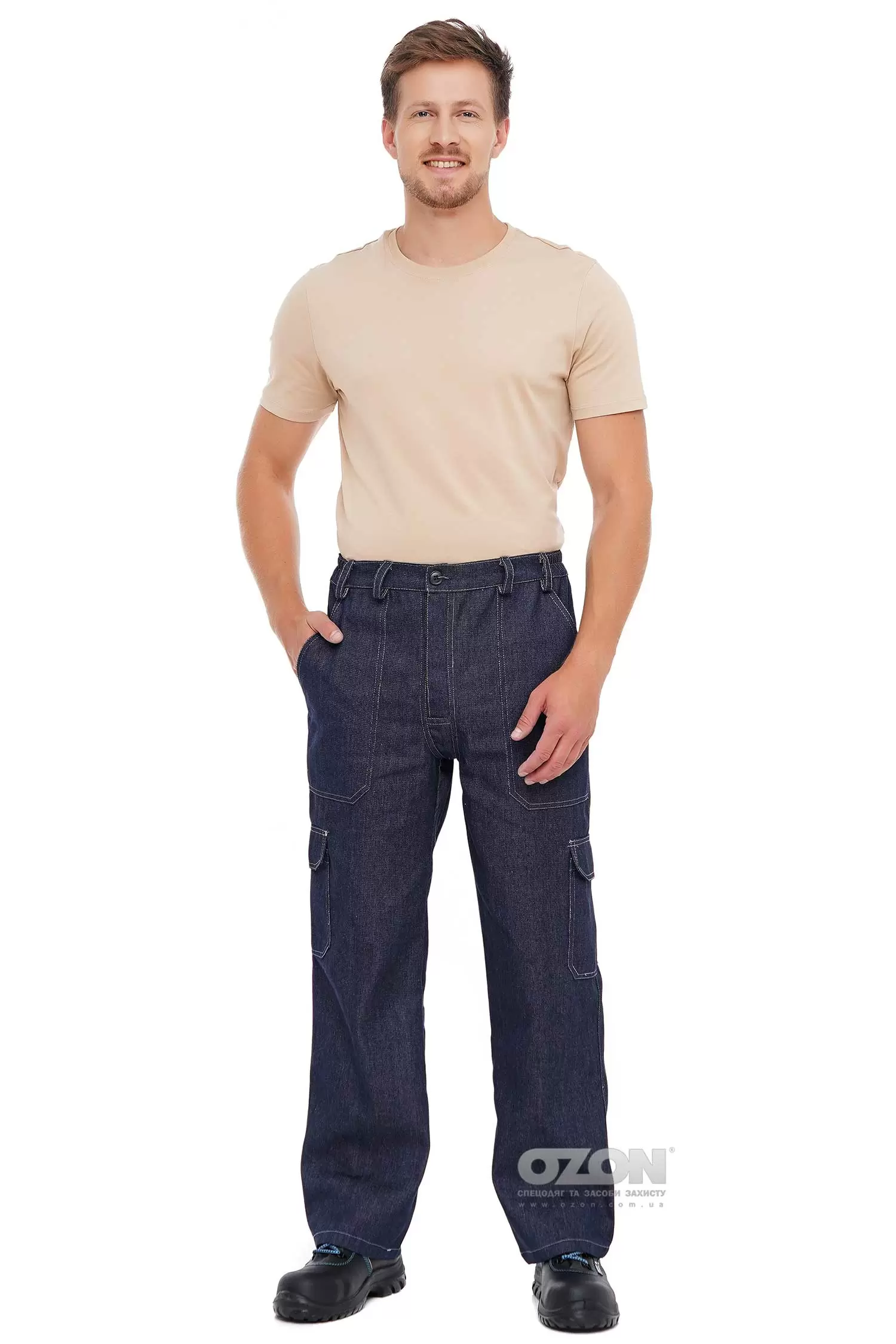 Джинсові робочі штани Денім К6, т.синій - Фото 1