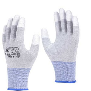 Антистатичні рукавички OZON 5-502 з покриттям кінчиків пальців, сірі